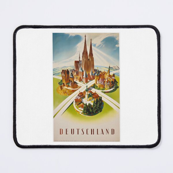 Item preview, Vintage Germany Travel Poster: Architectural Landmarks and Scenic Regions designed and sold by CharlieDesings.