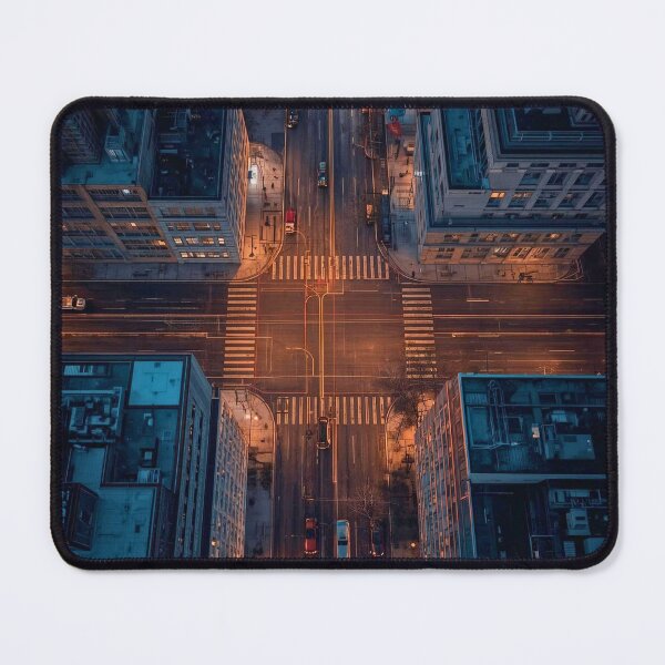 Item preview, Urban Symmetry Top-Down City Intersection at Night designed and sold by Cozyartsss.