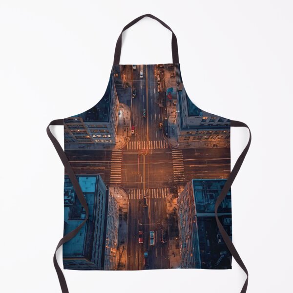 Item preview, Urban Symmetry Top-Down City Intersection at Night designed and sold by Cozyartsss.
