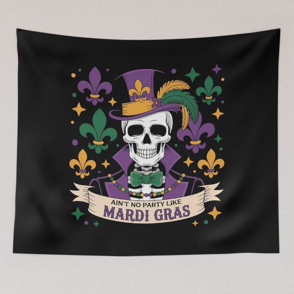 Item preview, Mardi Gras Skeleton Ain't No Party Like Mardi Gras New Orleans designed and sold by JonathalIngham.