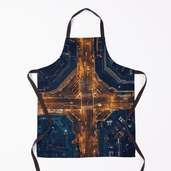 Item preview, Luminous Urban Junction Top-Down Midnight Intersection designed and sold by Cozyartsss.