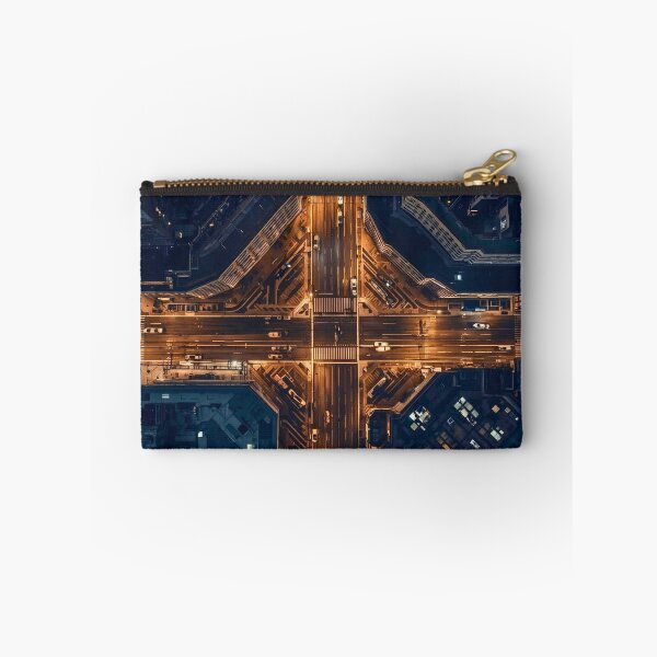 Item preview, Luminous Urban Junction Top-Down Midnight Intersection designed and sold by Cozyartsss.