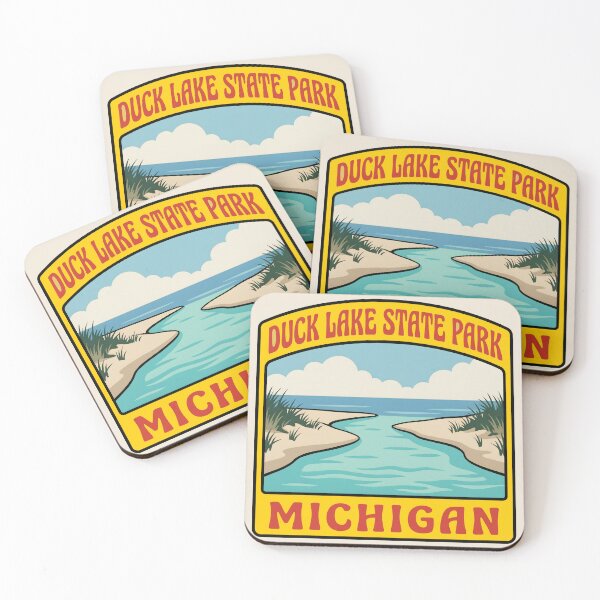 Item preview, Duck Lake State Park Michigan - Vintage Beach Design designed and sold by TheOldMittenIllustrated.