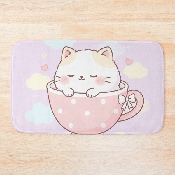 Item preview, Kawaii Kitten in Pink Teacup designed and sold by EsenciaZen.