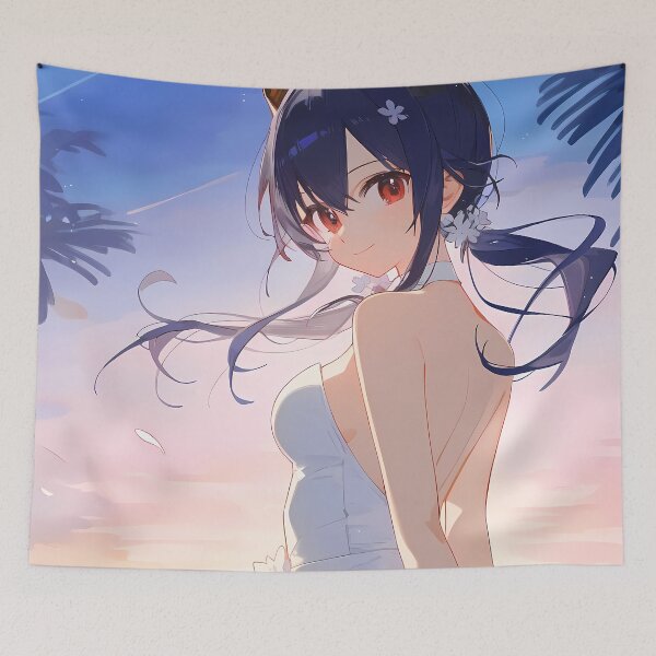 Item preview, Chen Prelude Radiant Evening Glow Ch’En Arknights Elegant White Dress Beach designed and sold by CarlosBender.