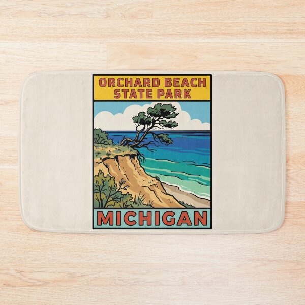 Item preview, Orchard Beach State Park Michigan - Vintage Lake Michigan Design designed and sold by TheOldMittenIllustrated.