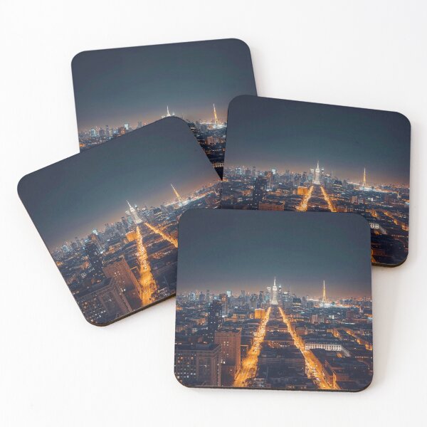 Item preview, Global Capital Axis Iconic World Skyline at Night designed and sold by Cozyartsss.