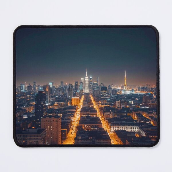 Item preview, Global Capital Axis Iconic World Skyline at Night designed and sold by Cozyartsss.