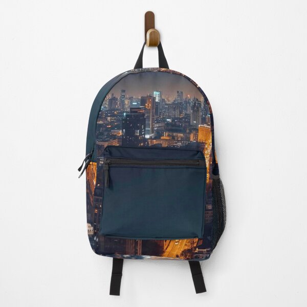 Item preview, Global Capital Axis Iconic World Skyline at Night designed and sold by Cozyartsss.
