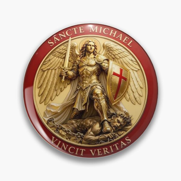 Item preview, Vincit Veritas; Archangel Michael; Coin Style; designed and sold by StickerApe.