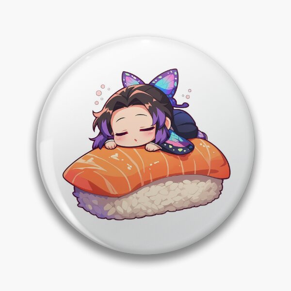 Item preview, Dreamy Shinobu Kocho Demon Slayer Chibi Sushi Anime Girl designed and sold by CarlosBender.