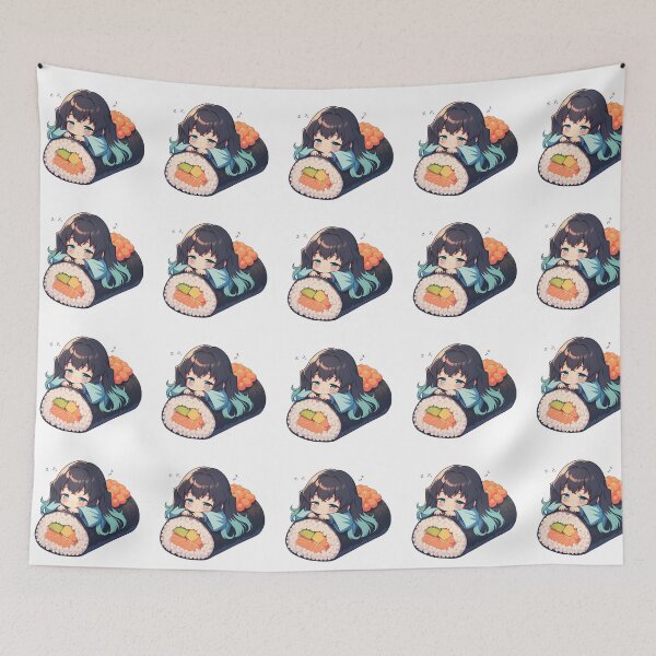Item preview, Muichiro Tokito Demon Slayer Chibi Sushi Sleepy Kawaii Mood designed and sold by CarlosBender.