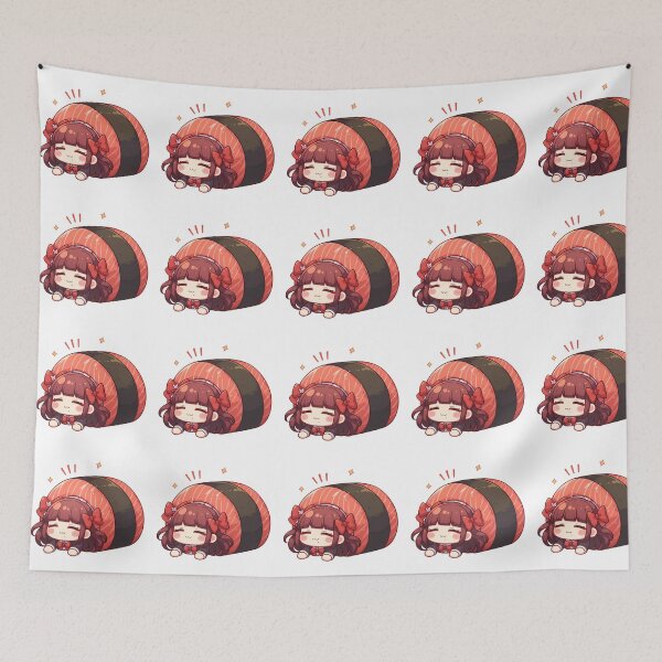 Item preview, Maki Harukawa Danganronpa Chibi Sushi Kawaii Anime Girl Red Ribbon Roll designed and sold by CarlosBender.