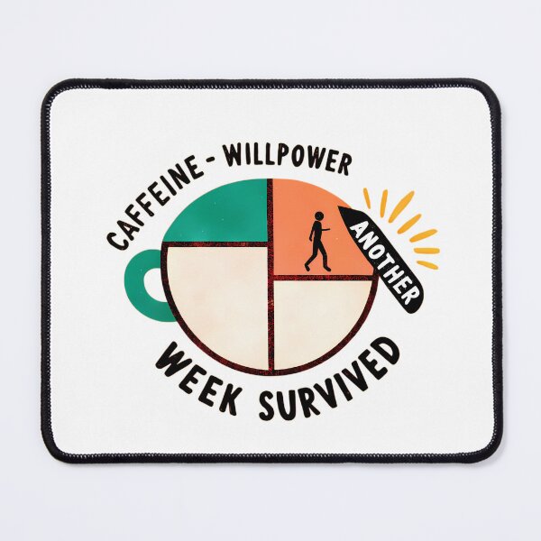 Item preview, Retro Caffeine & Willpower Coffee Cup Badge designed and sold by ART ATTACK ZONE.