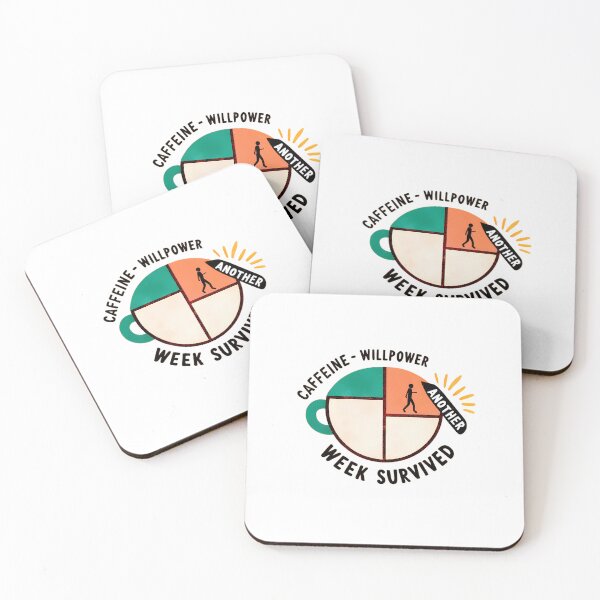 Item preview, Retro Caffeine & Willpower Coffee Cup Badge designed and sold by ART ATTACK ZONE.