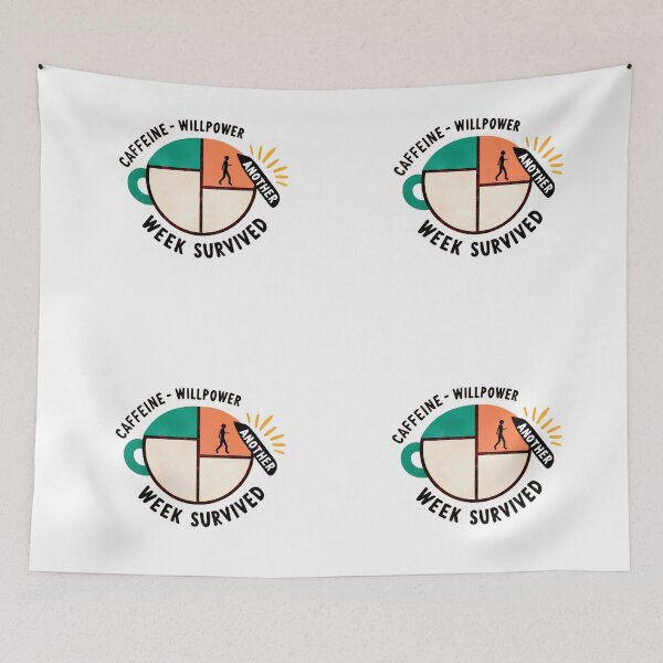 Item preview, Retro Caffeine & Willpower Coffee Cup Badge designed and sold by ART ATTACK ZONE.