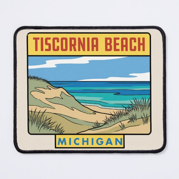 Item preview, Tiscornia Beach Michigan - Vintage Beach Design designed and sold by TheOldMittenIllustrated.
