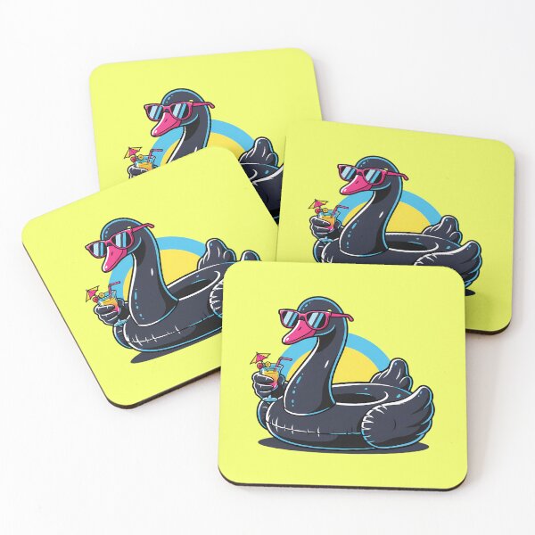 Item preview, Cool Black Swan Relaxing on Pool Float designed and sold by yPaladino432.