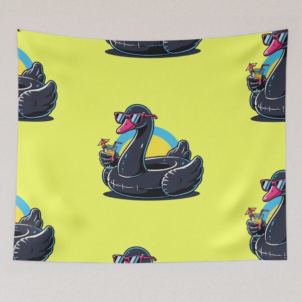 Item preview, Cool Black Swan Relaxing on Pool Float designed and sold by yPaladino432.