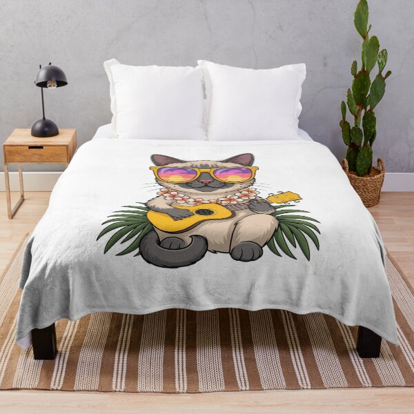 Item preview, Hawaiian Siamese Cat & Pineapple Ukulele Summer Vacation designed and sold by IdunayaStore.