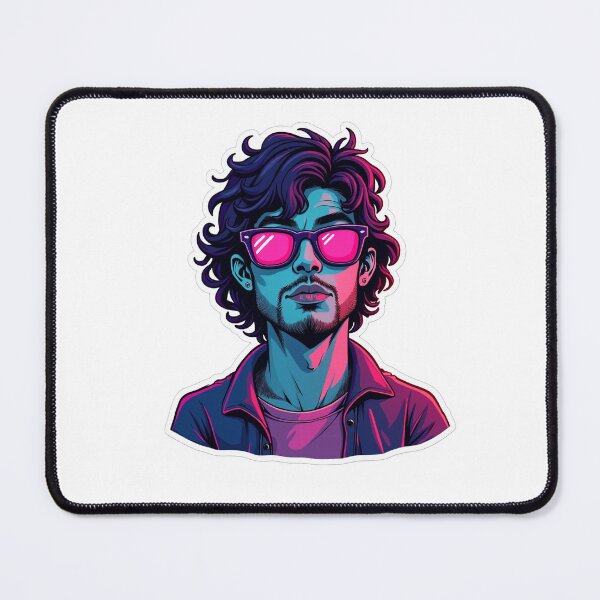 Item preview, Neon Cyberpunk Chill Guy - 80s Synthwave Portrait designed and sold by SpektroDesign.