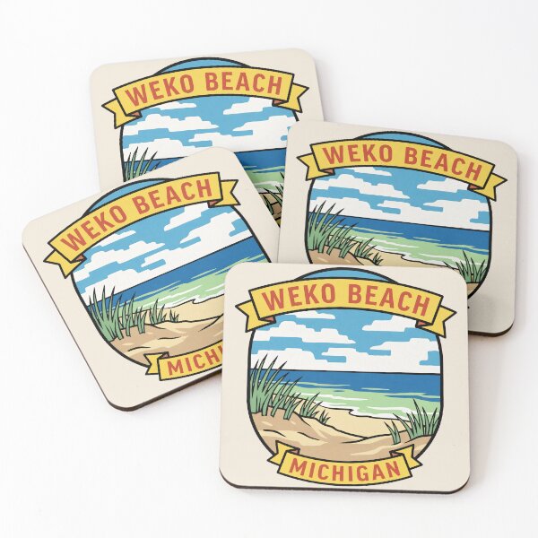 Item preview, Weko Beach Michigan - Vintage Beach Design designed and sold by TheOldMittenIllustrated.