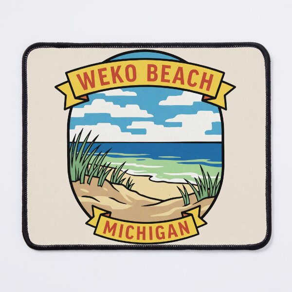 Item preview, Weko Beach Michigan - Vintage Beach Design designed and sold by TheOldMittenIllustrated.
