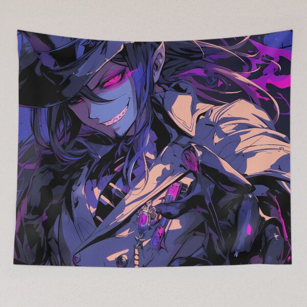 Item preview, Mephisto Pheles Blue Exorcist Anime Purple Chaos Dark Grin Mystic designed and sold by CarlosBender.