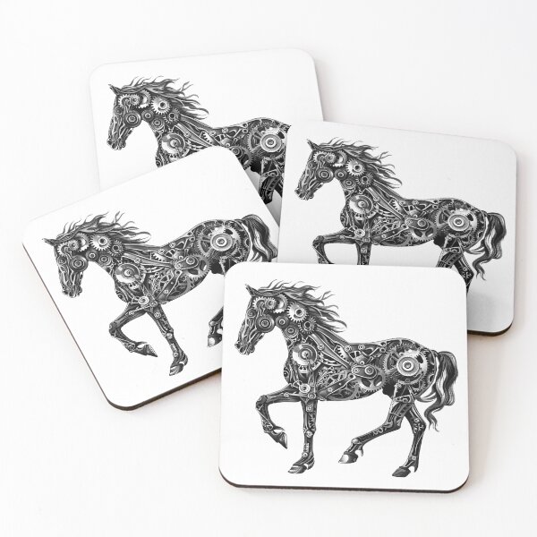 Item preview, Mechanical Horse Art | Steampunk Gear Horse Illustration | Cybernetic Fantasy Design designed and sold by inkoutninja.