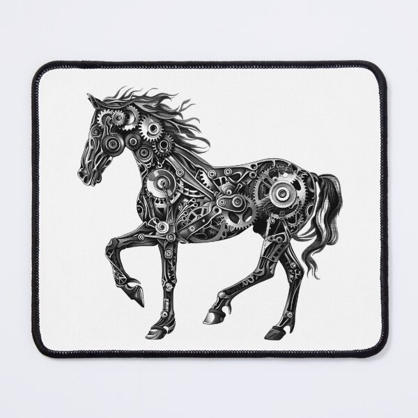 Item preview, Mechanical Horse Art | Steampunk Gear Horse Illustration | Cybernetic Fantasy Design designed and sold by inkoutninja.