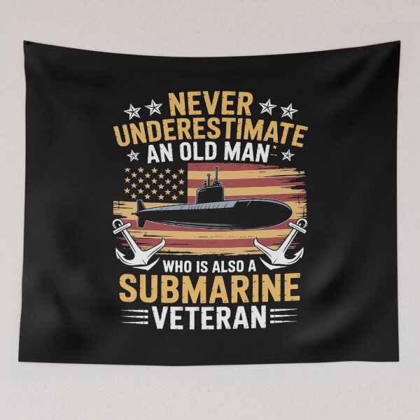 Item preview, Never Underestimate An Old Man Submarines Veteran designed and sold by HesterFoley.