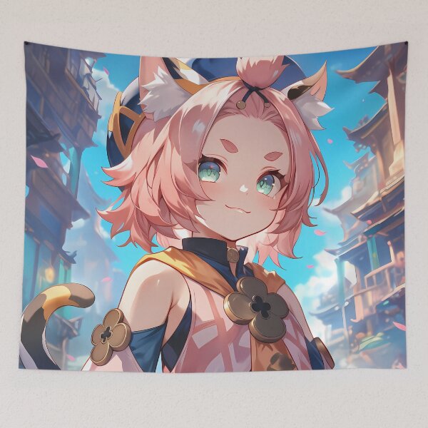 Item preview, Diona Genshin Impact Anime Girl Waifu Fantasy Liyue Lindo y Juguetón Encanto Pastel designed and sold by CarlosBender.