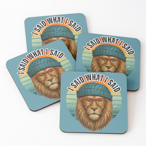 Item preview, I Said What I Said lion with dreadlocks and glasses designed and sold by UUniqueIImprint.