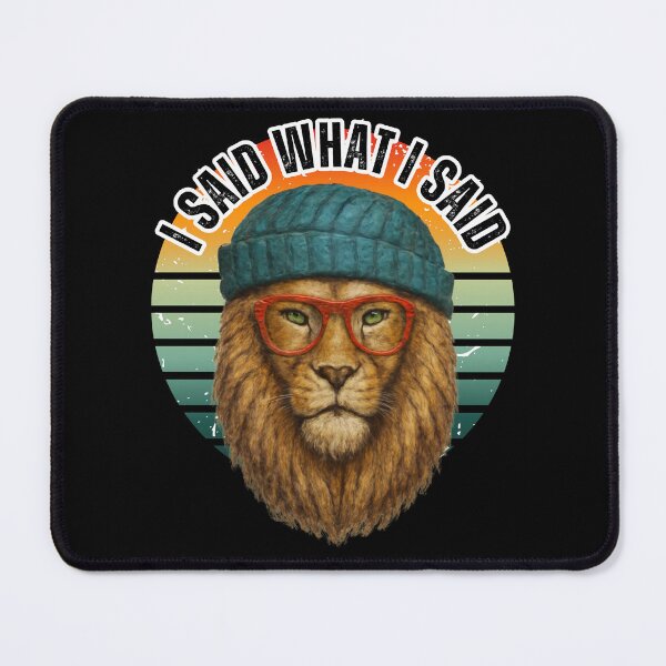 Item preview, I Said What I Said lion with dreadlocks and glasses designed and sold by UUniqueIImprint.