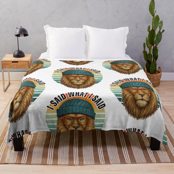 Item preview, I Said What I Said lion with dreadlocks and glasses designed and sold by UUniqueIImprint.