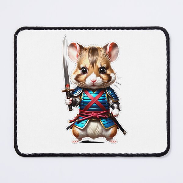 Item preview, Blue Red Hamster Samurai - Cute Anime Battle Character designed and sold by SpektroDesign.
