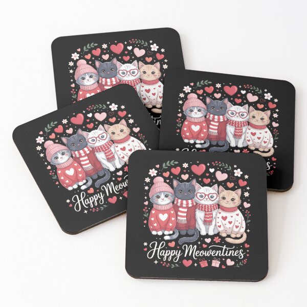 Item preview, Happy Meowentines Cute Valentine Cat Lovers designed and sold by CruelShadesSt.