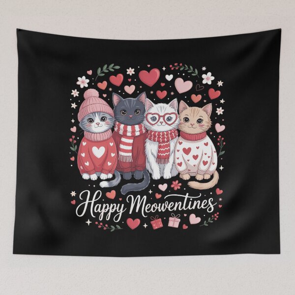 Item preview, Happy Meowentines Cute Valentine Cat Lovers designed and sold by CruelShadesSt.