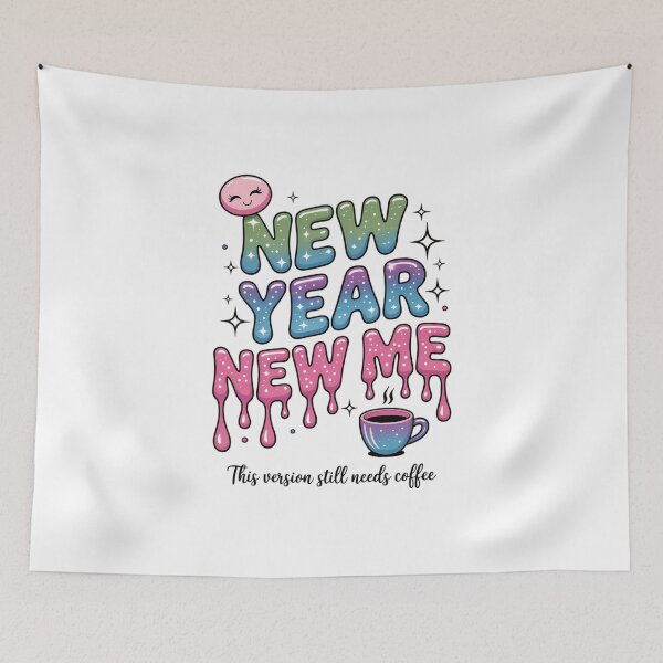 Item preview, New Year New Me Hot Coffee New Years Smiley Sarcastic New Year designed and sold by FaithAbbott.
