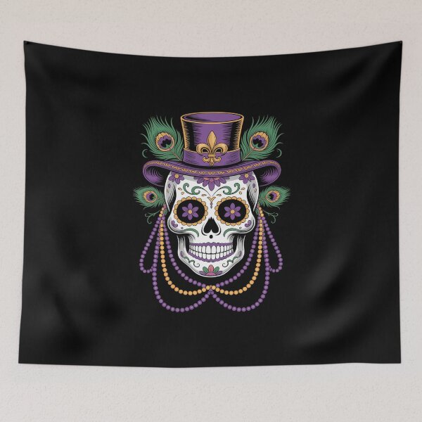 Item preview, Mardi Gras Skull Top Hat New Orleans Witch Doctor Voodoo designed and sold by FaithAbbott.