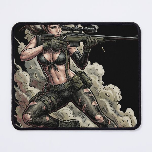 Item preview, Quiet Metal Gear Solid V Sniper Parasite Unit Skulls Bikini Camo Butterfly Motif Fan Art Portrait Poster T-Shirt Sticker Print Gift designed and sold by Senpaiwaves.