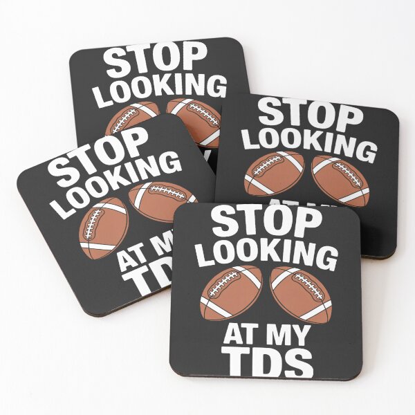 Item preview, Stop Looking at My TDs Funny Big Boob Implants Football designed and sold by tkhrbika.