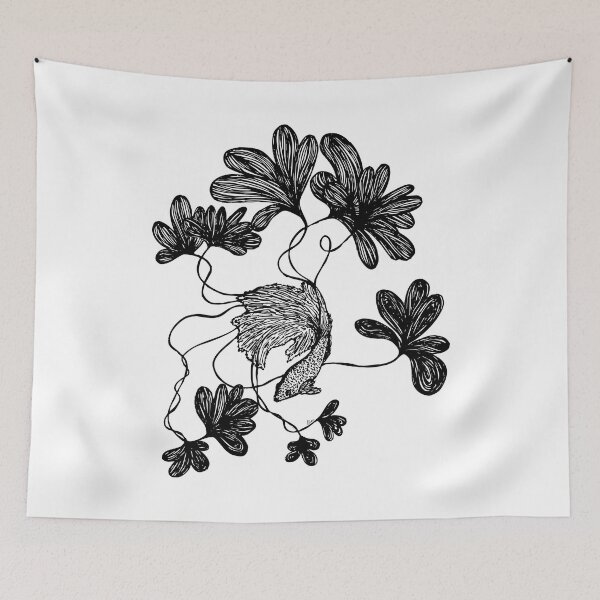 Item preview, siamese fighting fish and flowers designed and sold by gigiandme-art.
