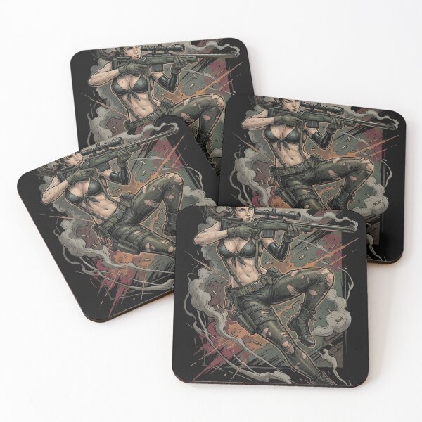 Item preview, Quiet Metal Gear Solid V Sniper Parasite Unit Skulls Bikini Camo Butterfly Motif Fan Art Portrait Poster T-Shirt Sticker Print Gift designed and sold by Senpaiwaves.