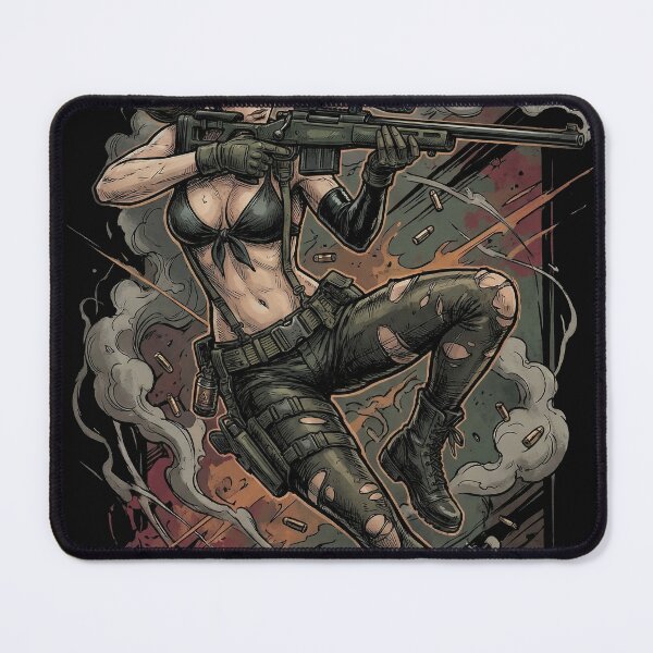 Item preview, Quiet Metal Gear Solid V Sniper Parasite Unit Skulls Bikini Camo Butterfly Motif Fan Art Portrait Poster T-Shirt Sticker Print Gift designed and sold by Senpaiwaves.