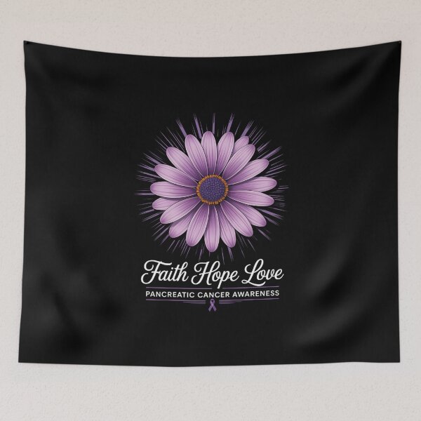 Item preview, Pancreatic Cancer Awareness Faith Hope Love Purple Ribbon designed and sold by FaithAbbott.
