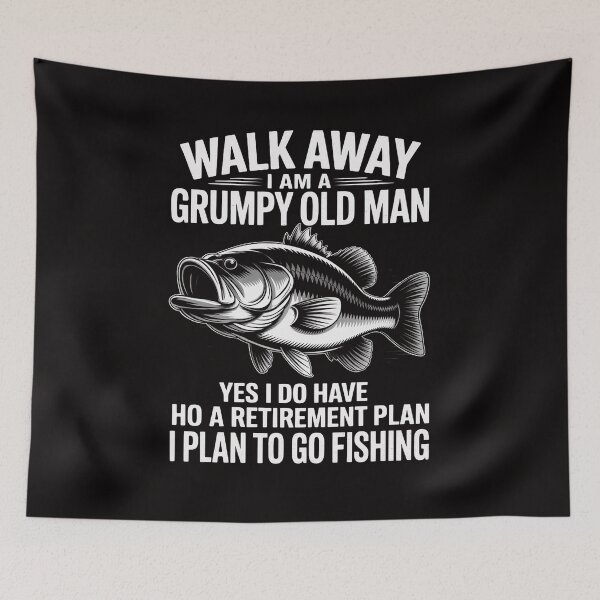 Item preview, Grumpy Old Man  Fisherman Fishing Retirement Fish designed and sold by rutimenta.