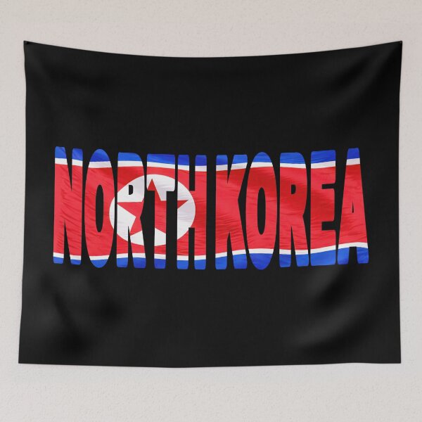 Item preview, NORTH KOREA - Flag Flying in Wind cut to Letters Souvenir Sticker Shirt designed and sold by Adam Gormley.