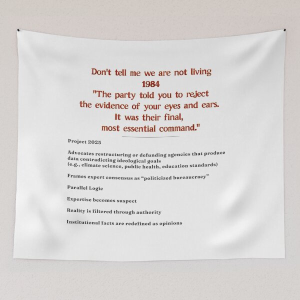 Item preview, ✴️ DON'T TELL ME WE ARE NOT LIVING 1984 - THE PARTY TOLD YOU TO REJECT THE EVIDENCE OF YOUR EYES AND EARS. IT WAS THEIR FINAL, MOST ESSENTIAL COMMAND." ✴️ designed and sold by WheelieGdArt.