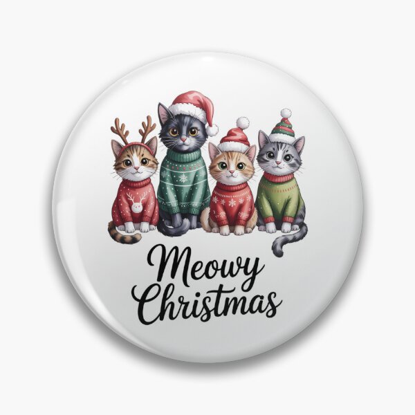 Item preview, Meowy Christmas Cat Cute with Santa Claus Hat Happy New Year Cat Lovers designed and sold by FaithAbbott.
